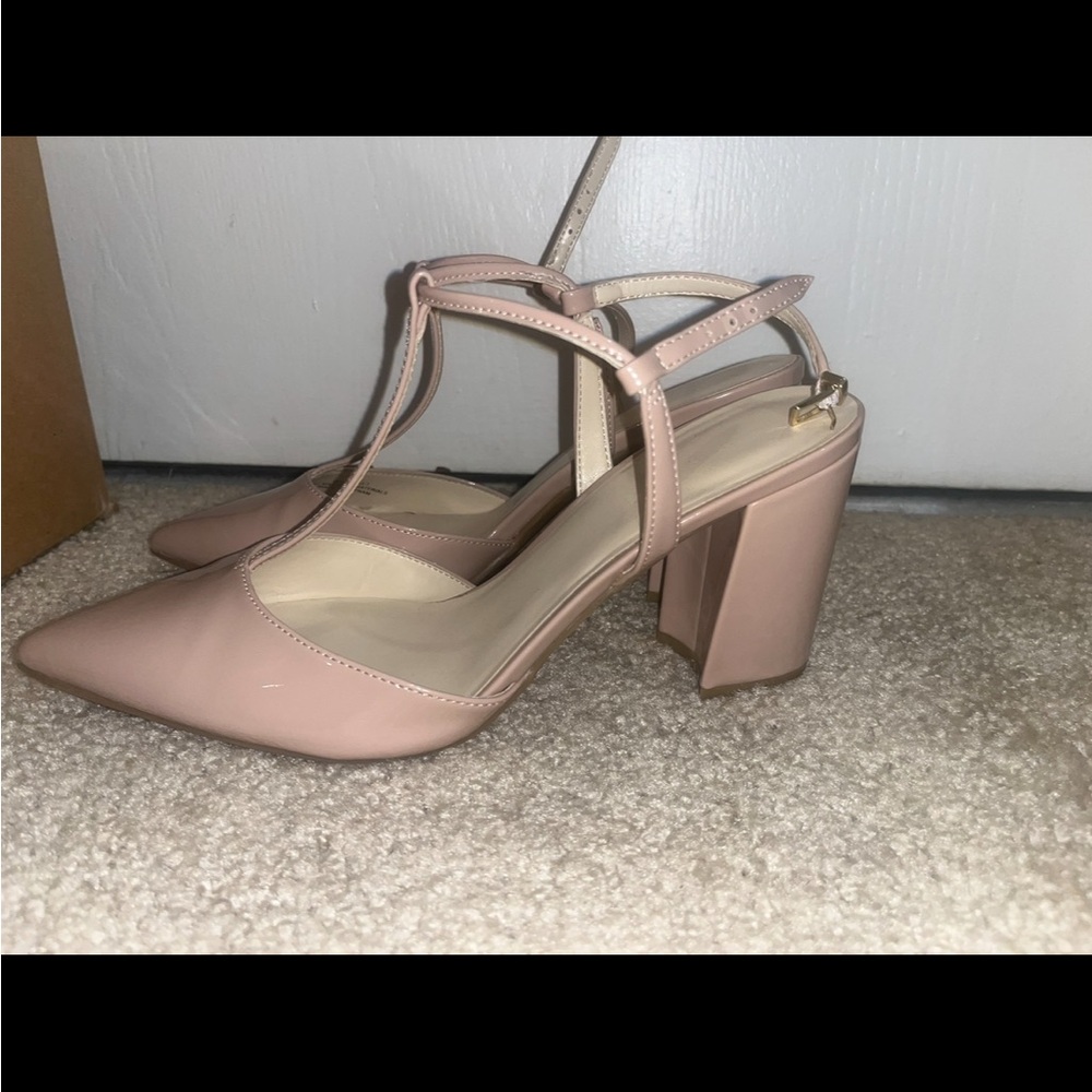 Nine West Blush Pink Block Heel Women's Shoes